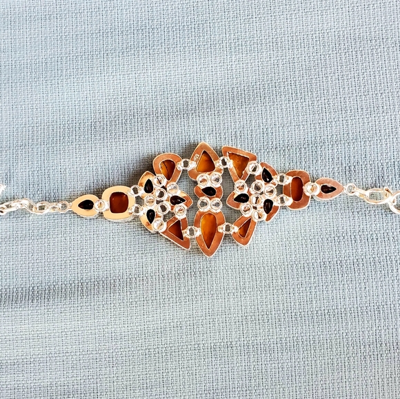 New Mookaite & Citrine 925 Silver Statement Bracelet. - Picture 4 of 13